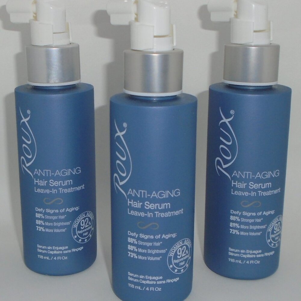 ROUX Anti-Aging Hair Serum Leave-in Treatment *Lot of 3 Bottles* 4 oz Each